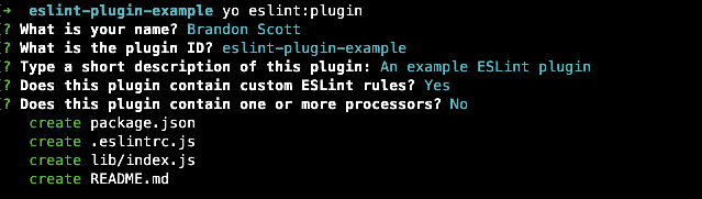 yo eslint plugin configuration